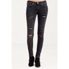 Casey Super Skinny Ripped Womens Jean | Smoke Stack Destroyed | Size 24 | True Religion