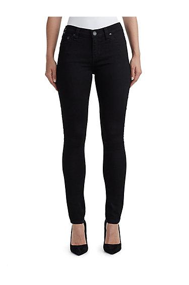 Stella Mid Rise Super Skinny Womens Jean | Way Back Black | Size 23 | True Religion