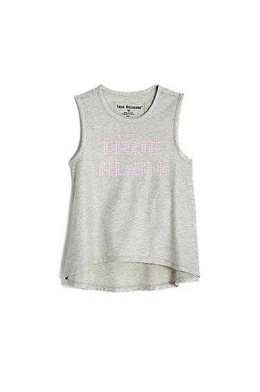 Kids High Low Tank Top | Grey | Size Small | True Religion