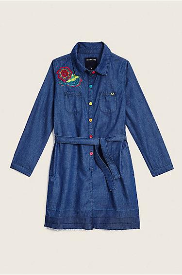 Toddler/little Kids Denim Dress | Indigo | Size 5 | True Religion