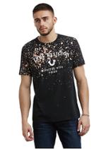 Mens Bleached Heritage Tee | Black | Size X Small | True Religion