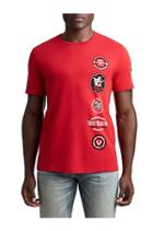Mens Logo Patch Graphic Tee | Ruby Red | Size X Small | True Religion
