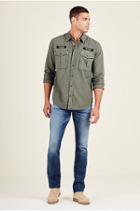 Workwear Mens Shirt | Military Green  | Size Large | True Religion