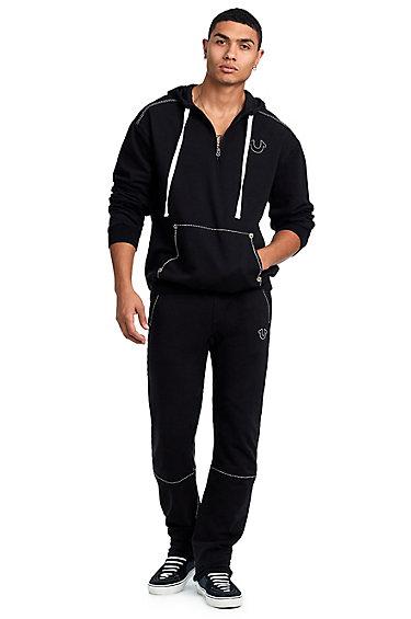 Void Tactics Mens Super T Fleece Pullover Hoodie | Black | Size Medium | True Religion
