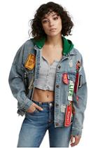 Womens Patch Denim Jacket | City Lights | Size X Small | True Religion