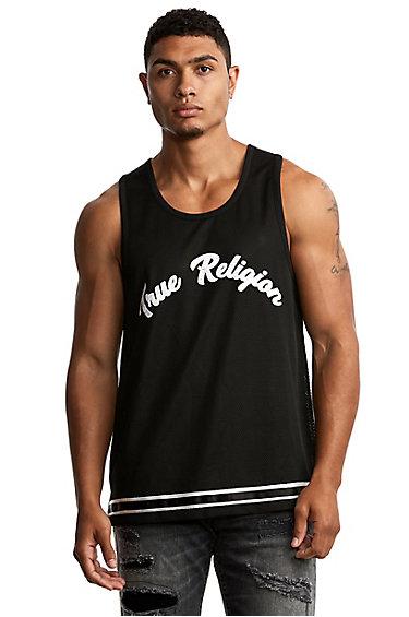 Men's Mesh Muscle Tank Top | Black | Size Small | True Religion