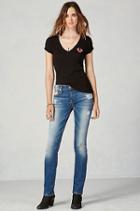True Religion Cora Straight Destroyed Womens Jean - Blue Tide