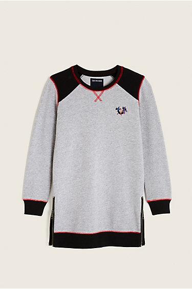 Kids Sweatshirt Dress | Heather Grey  | Size Small | True Religion