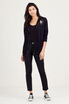 Embellished Bf Womens Hoodie | Black | Size X Small | True Religion