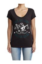 Women's La Buddha Round V Tee | Black | Size Xx Small | True Religion