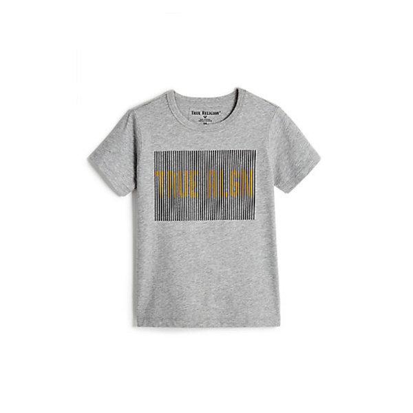 Men's Boys Tr Lines Tee | Heather Grey | Size Small | True Religion