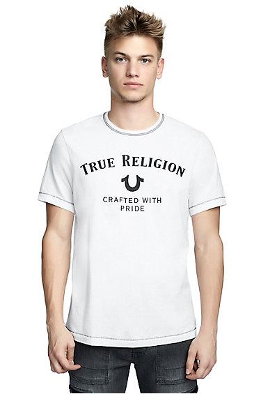 Mens Classic True Religion Logo Tee | White | Size X Small