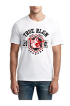 Mens Flocked Athletic Graphic Tee | White | Size X Small | True Religion