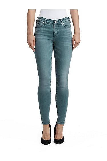 Halle Mid Rise Super Skinny Womens Jean | Forest | Size 24 | True Religion