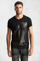 True Religion Handpicked Cut Out Crew Neck Mens T-shirt - Black
