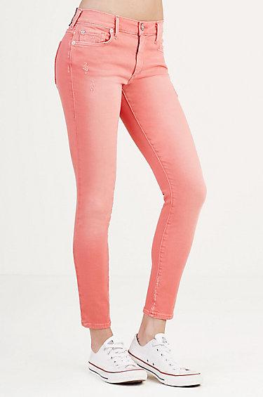 True Religion Halle Cropped Super Skinny Womens Jean - Belle