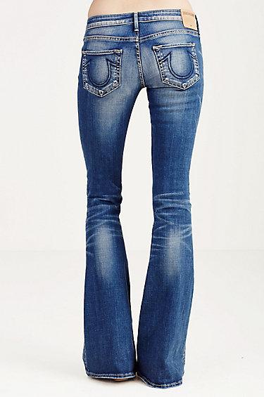 True Religion Karlie Low Rise Bell Bottom Womens Jean