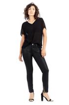 Jennie Curvy Skinny Ankle Zip Womens Pant | Oxidized Black | Size 24 | True Religion