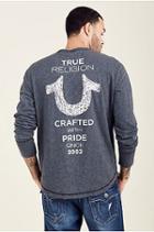 Long Sleeve Shoestring Mens Tee | Navy | Size Small | True Religion