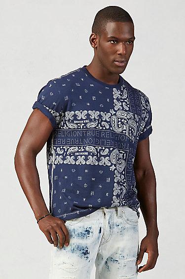 True Religion Bandana Mens T-shirt - Navy