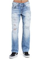 Men's Straight Fit Big T Distressed Jean | Country Sky | Size 29 | True Religion