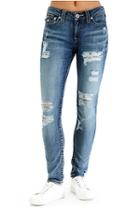 Women's Curvy Skinny Fit Distressed Jean | Falling Sands With Rips | Size 44 | True Religion