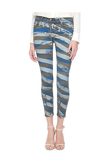 True Religion Halle Mid Rise Super Skinny Crop 27.5&quot; Womens Jean
