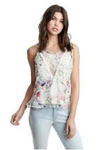 Womens Tie Shoulder Printed Tank | Multi | Size X Small | True Religion
