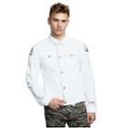 Danny Mens Jacket | White Volcanic Ash | Size Large | True Religion