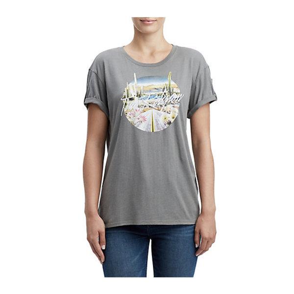 Rolled Sleeve Bf Womens Tee | Charcoal | Size Small | True Religion