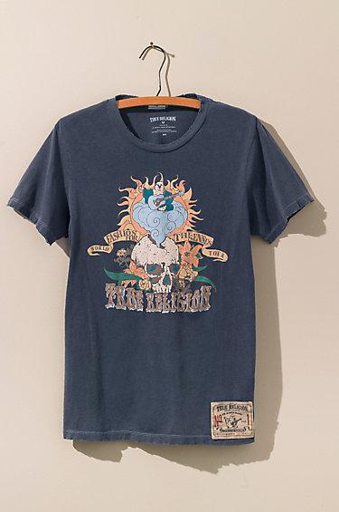 True Religion Skullshort Sleevecrew Neck Tee - Navy