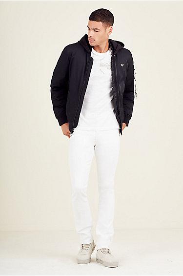 Hooded Mens Bomber Jacket | Black | Size X Large | True Religion
