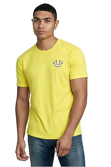 Buddha Logo Mens Tee | Canary | Size Medium | True Religion