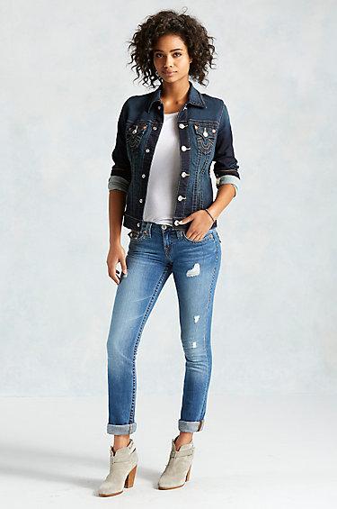 True Religion Hand Picked Slim Straight Womens Jean - Wild And Free