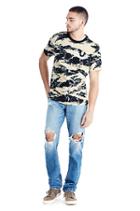Mens Geo Camo Buddha Graphic Tee | Black | Size X Small | True Religion