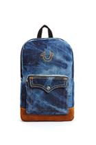 Monogram Big T W/ Flap Mens Backpack | Indigo | True Religion