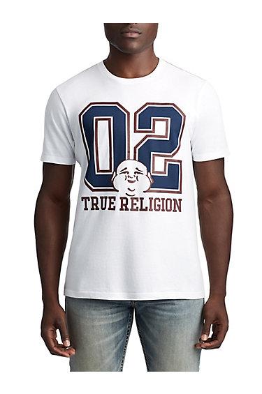 Mens 02 Varsity Buddha Graphic Tee | White | Size X Small | True Religion