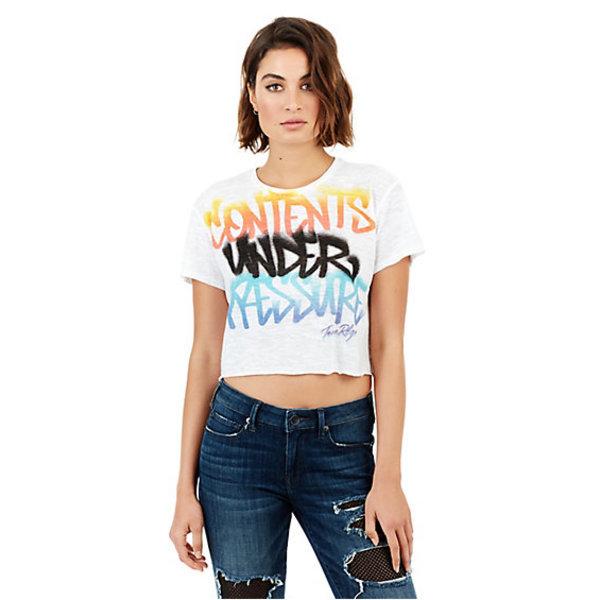 Pressure Crop Womens Tee | White | Size X Small | True Religion
