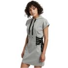 Womens Hooded Lace Up Dress | Heather Grey | Size Small | True Religion