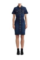 Womens Short Sleeve Denim Bodycon Dress | Into The Night | Size X Small | True Religion