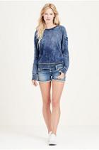 Keira Low Rise Cut Off Womens Short | Gypset Blue | Size 33 | True Religion