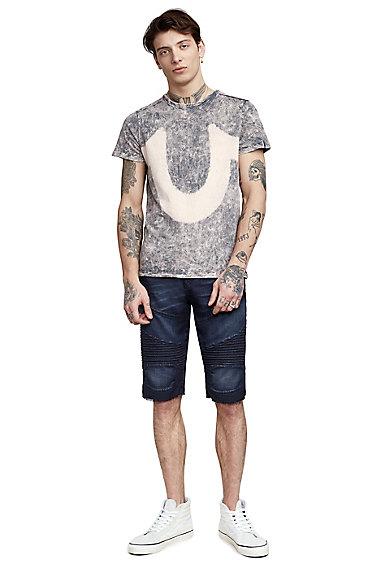 Mens Moto Geno Slim Short | Onyx | Size 28 | True Religion
