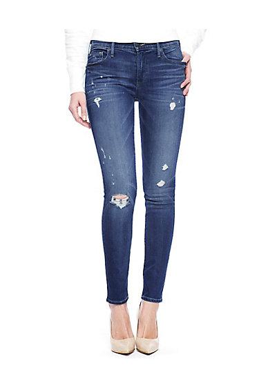True Religion Halle Mid Rise Super Skinny Ripped Womens Jean