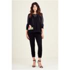 Womens Embroidered Floral Lace Up Hoodie | Black | Size X Small | True Religion