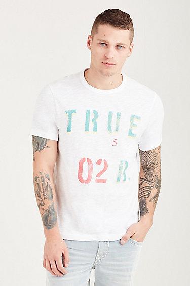 Indian Chief Mens Tee | Optic White | Size Medium | True Religion
