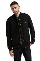 Mens Neoprene Bomber Jacket | Black | Size Small | True Religion