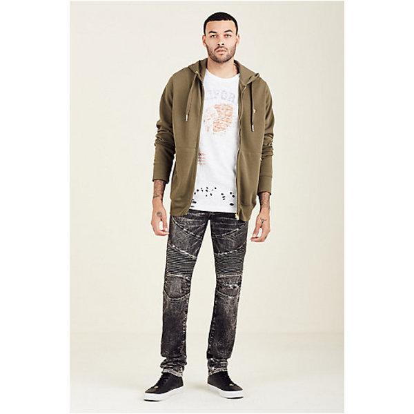 Horseshoe Zip Mens Hoodie | Army Green | Size Medium | True Religion