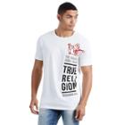 Long Buddha Elongated Crew Mens Tee | White | Size Medium | True Religion