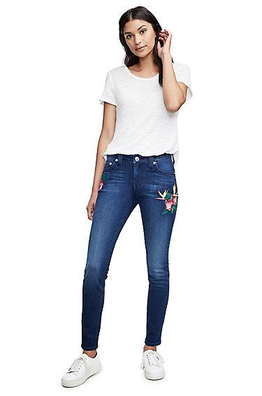 Women's Curvy Fit Embroidery Jean | Ewfd Paradise Falls | Size 24 | True Religion