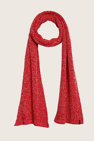 True Religion Two Tone Knit Scarf - True Red